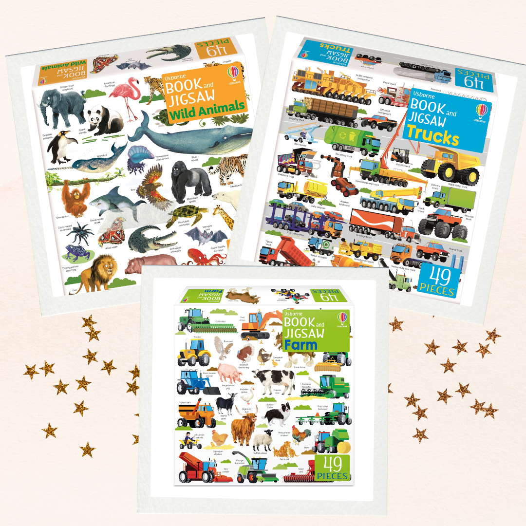 Sada 3 puzzle - Wild Animals & Farm & Trucks